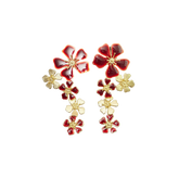 Falling Auroras Earrings - Red Wine